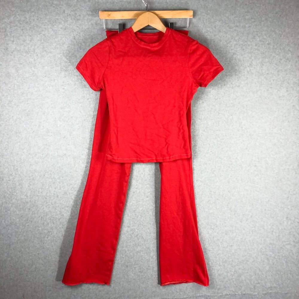 Pumiey Two Piece Red Wide Leg Set Viral Blogger Fav Size Small - Picture 2 of 8